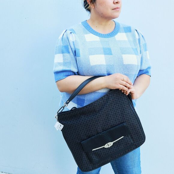 NWT Coach Turnlock Two Way Hobo Shoulder Bag Black - Picture 1 of 12